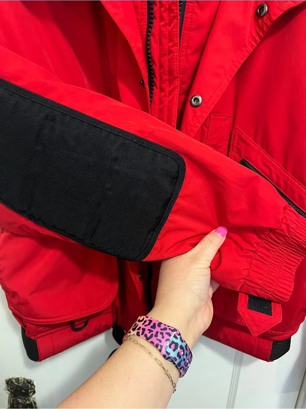 POLO RALPH LAUREN Hi Tech Vintage 90’s Neoprene Padded Ski Motorcycle Jacket RED - Picture 9 of 14